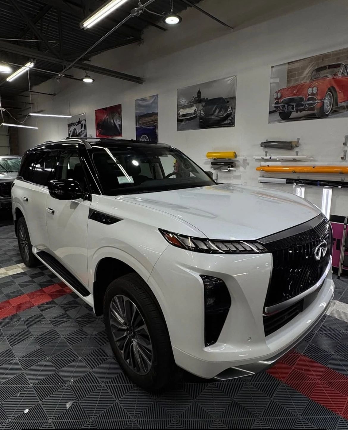 White luxury SUV receiving paint protection film installation at Tint Citi Utah shop