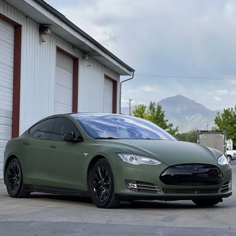 Tesla Model 3 with custom vinyl wrap installed by Tint Citi Utah in Salt Lake City